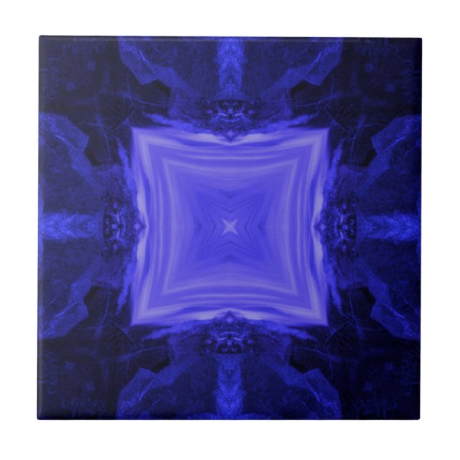 Navy Black Blue Geometric art electric Kakelplatta (Framsidan)