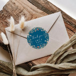 Navy Bliss Boho Wildflower Thank You Wedding Favor Runt Klistermärke<br><div class="desc">This navy bliss boho wildflower thank you wedding favor classic round sticker is perfect for a rustic wedding. The design features pink, purple, blush, yellow, dusty blue, red, burgundy meadow wild flowers assembled in a seamless and delightful floral pattern, evoking natural beauty. Make the sticker labels your own by including...</div>