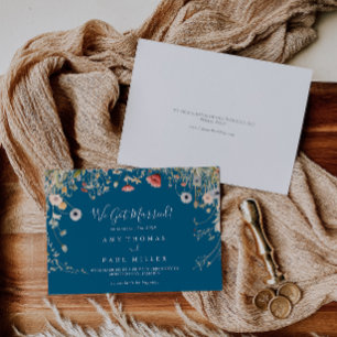 Navy Blissful Boho WildblomElopement Meddelande