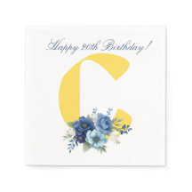 Navy Blommig Monogram 20-årsdag