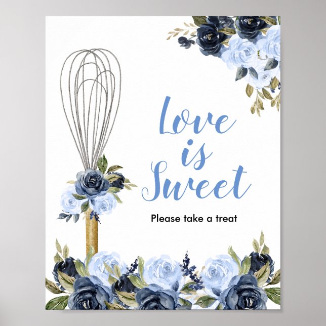 Navy blommig Snart bortförd Kärlek är söt Poster (Framsidan)