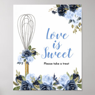 Navy blommig Snart bortförd Kärlek är sött Poster