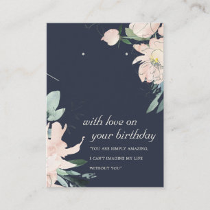 NAVY BLOMMIGT BIRTHDAY NECKLACE EARRARD-KORT PLACERINGSKORT