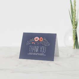 Navy Blomsterbukett Baby's Breath Bröllop Tack Kort
