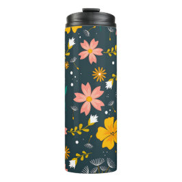 Navy blomsterträdgård Whimsical vår mönster