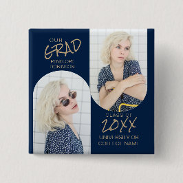Navy Blue 2 Arched Photo Graduation Knapp
