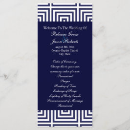 Navy Blue anchor nautical bröllopsprograms Program