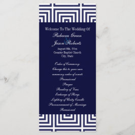Navy Blue anchor nautical bröllopsprograms Program