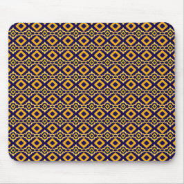 Navy Blue and Gold Diamond Pattern Musmatta