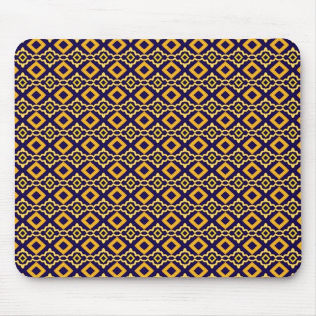 Navy Blue and Gold Diamond Pattern Musmatta (Framsidan)