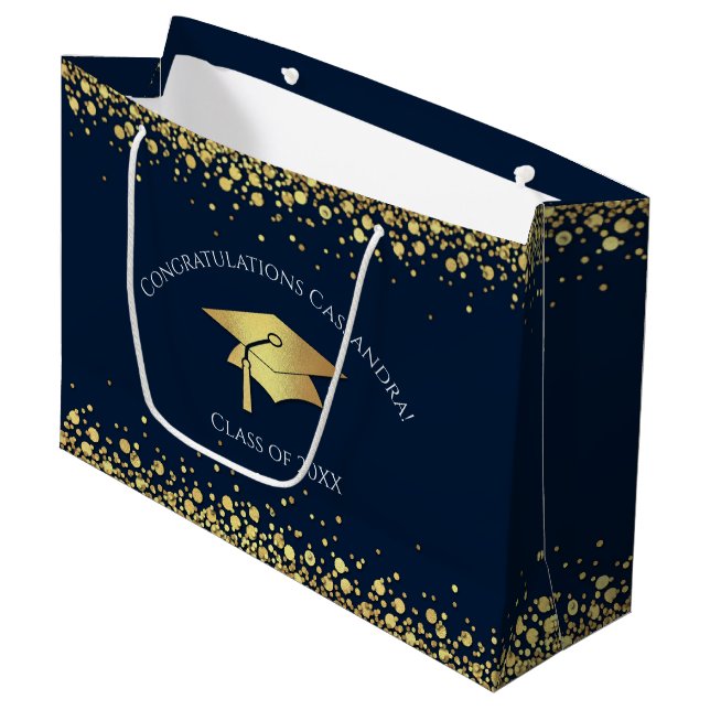 Navy Blue and Gold Graduation (Framsidan Vinklad)
