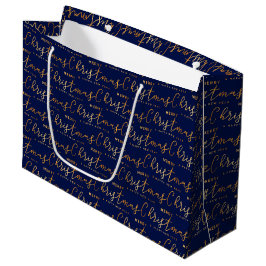 Navy Blue and Gold Merry Christmas Word Art