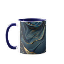 Navy Blue and Gold Modern Boho Custom Logo Mug