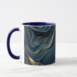 Navy Blue and Gold Modern Boho Custom Logo Mug Mugg