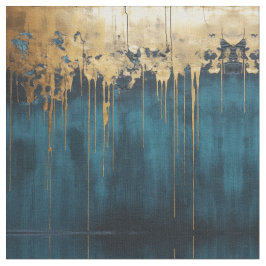 Navy Blue and Gold Modern Boho Seamless Pattern Fa Tyg