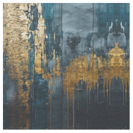 Navy Blue and Gold Modern Boho Seamless Pattern Tyg