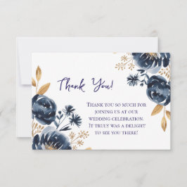 Navy Blue and Gold Peony Wedding Tack Kort