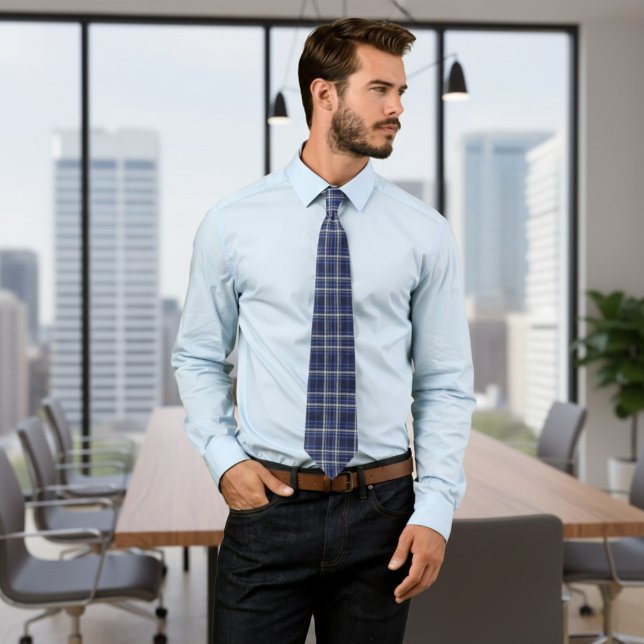 Navy Blue and Grey Tartan Plaid Scottish Style Tie Slips (Skapare uppladdad)
