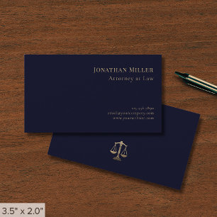Navy Blue and Guld Lawyer Visitkort