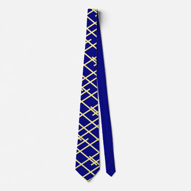 Navy Blue and Gult Rand bröllop Neck Tie Slips (Framsida)
