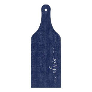 Navy Blue and White Modern Monogram