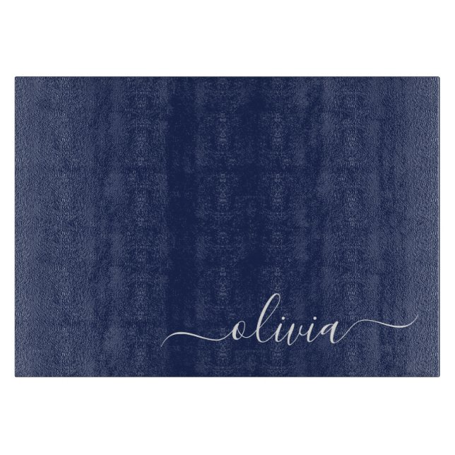 Navy Blue and White Modern Monogram (Framsidan)