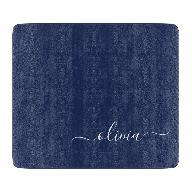 Navy Blue and White Modern Monogram (Framsidan)