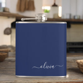 Navy Blue and White Modern Monogram Fickplunta