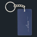 Navy Blue and White Modern Monogram Nyckelring<br><div class="desc">Vi presenterar vår marinblå och vita moderna monogramsamling: Öka din hemdekoration med vår sofistikerade samling med ett contemporary marinblått och vitt färg. Varje biet är noggrant utformat för att driva ut elegans och stil, perfekt för att tillföra ett litet modernt lugn till vilket rum som helst. Oavsett om du är...</div>