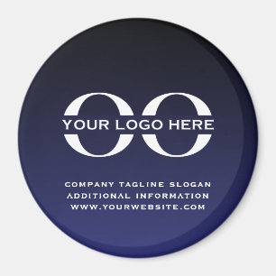 Navy Blue Anpassningsbar Business Company Logotyp  Magnet