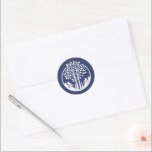 Navy Blue Aspen Tree Wedding Runt Klistermärke<br><div class="desc">A pop of black aspens compliments this beautiful outdoorsy set or invites you already have! If you need further assistance customizing this design,  please send us a message,  we are happy to help.</div>