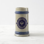 Navy Blue Bachelor Sejdel<br><div class="desc">Navy Blue Beer Badge Bachelor Party Branding with grooms namn and party månad and year date.</div>