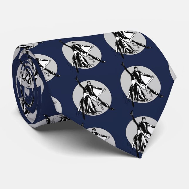 Navy Blue Ballroom Dancing Tie Slips (Rullad)