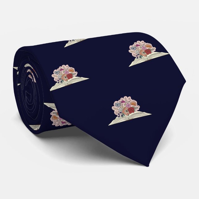 Navy Blue Book & Flowers Men's Graduation, Work Slips (Rullad)