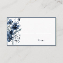 Navy Blue Botanical Wedding Placeringskort
