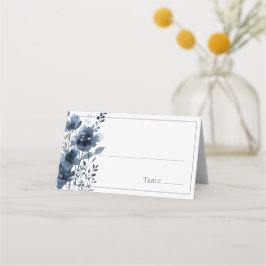 Navy Blue Botanical Wedding Placeringskort