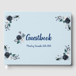 Navy Blue Bouquet Guestbook Gästböcker