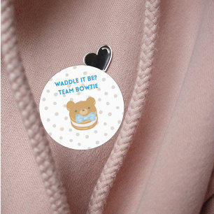 Navy Blue Boy Vote Baby Bet Reveal Party Sticker