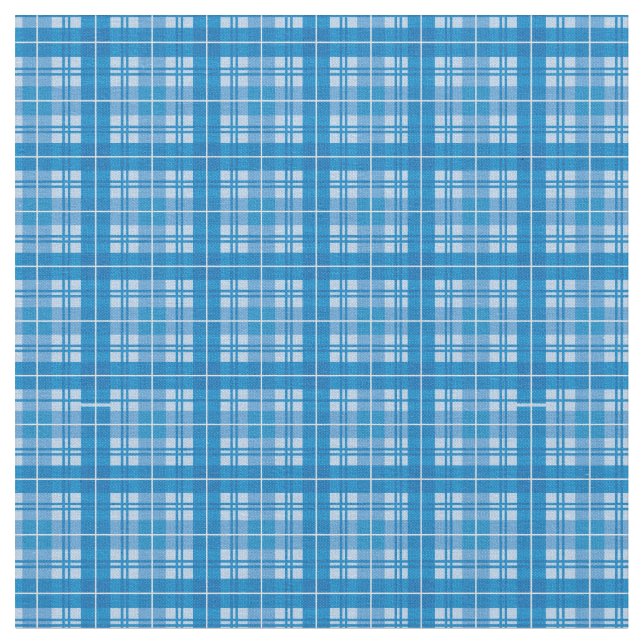 Navy Blue Bright Gingham Play Tartan Tyg (Närbild)