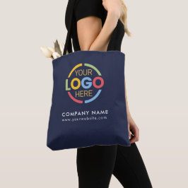 Navy Blue Business Company Logotyp Promotive Gift Tygkasse