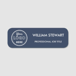 Navy Blue Business logotyp Company Employee Namnbricka