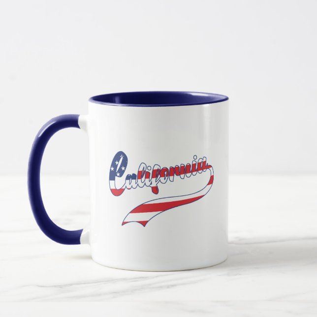 Navy Blue California USA flagga Fill Mugg (Vänster)