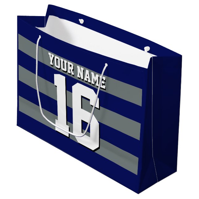 Navy Blue Charcol Team Jersey Preppy Rand (Framsidan Vinklad)