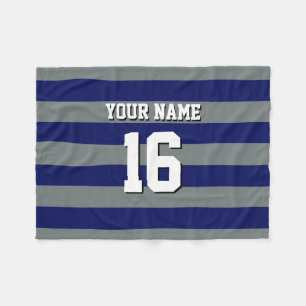 Navy Blue Charcol Team Jersey Preppy Rand Fleecefilt