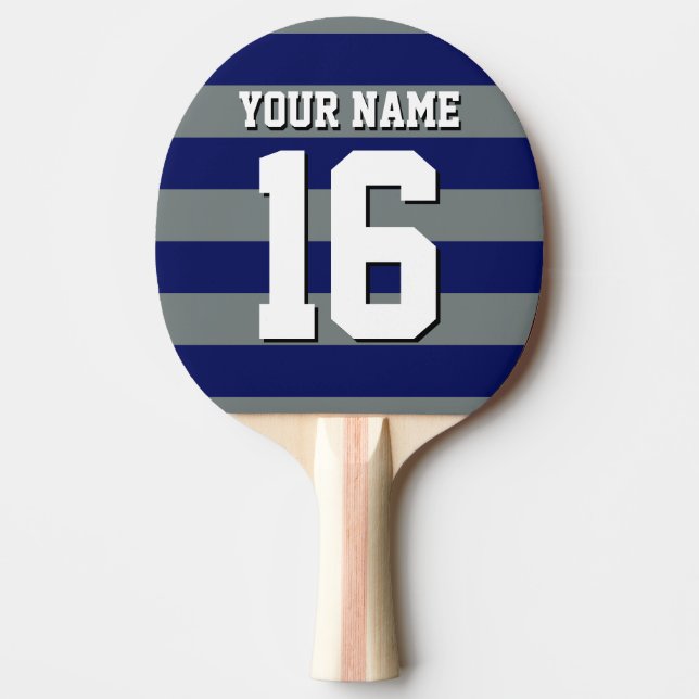 Navy Blue Charcol Team Jersey Preppy Rand Pingisracket (Framsidan)