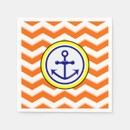 Navy Blue Chevron Anchor Narrow Black Roundel Pappersservett