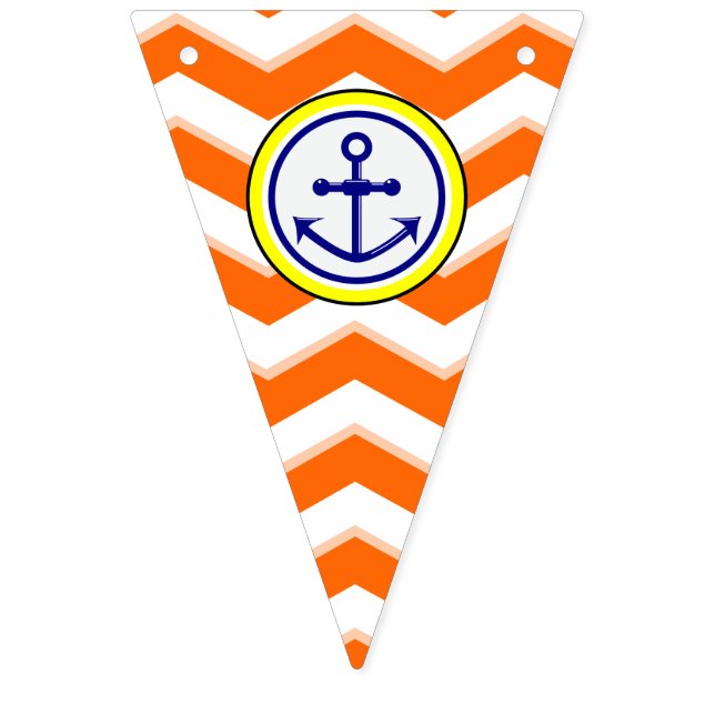 Navy Blue Chevron Anchor Narrow Black Roundel Vimplar (Tionde flaggan)