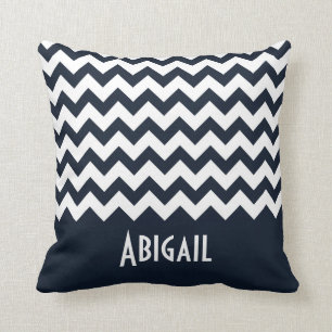 Navy Blue Chevron Kudde