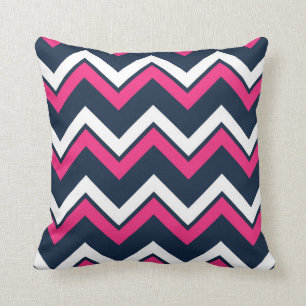 Navy Blue Chevron Mönster Decorative Dekorativ kud Kudde
