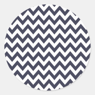 Navy Blue Chevron Stickers Runt Klistermärke
